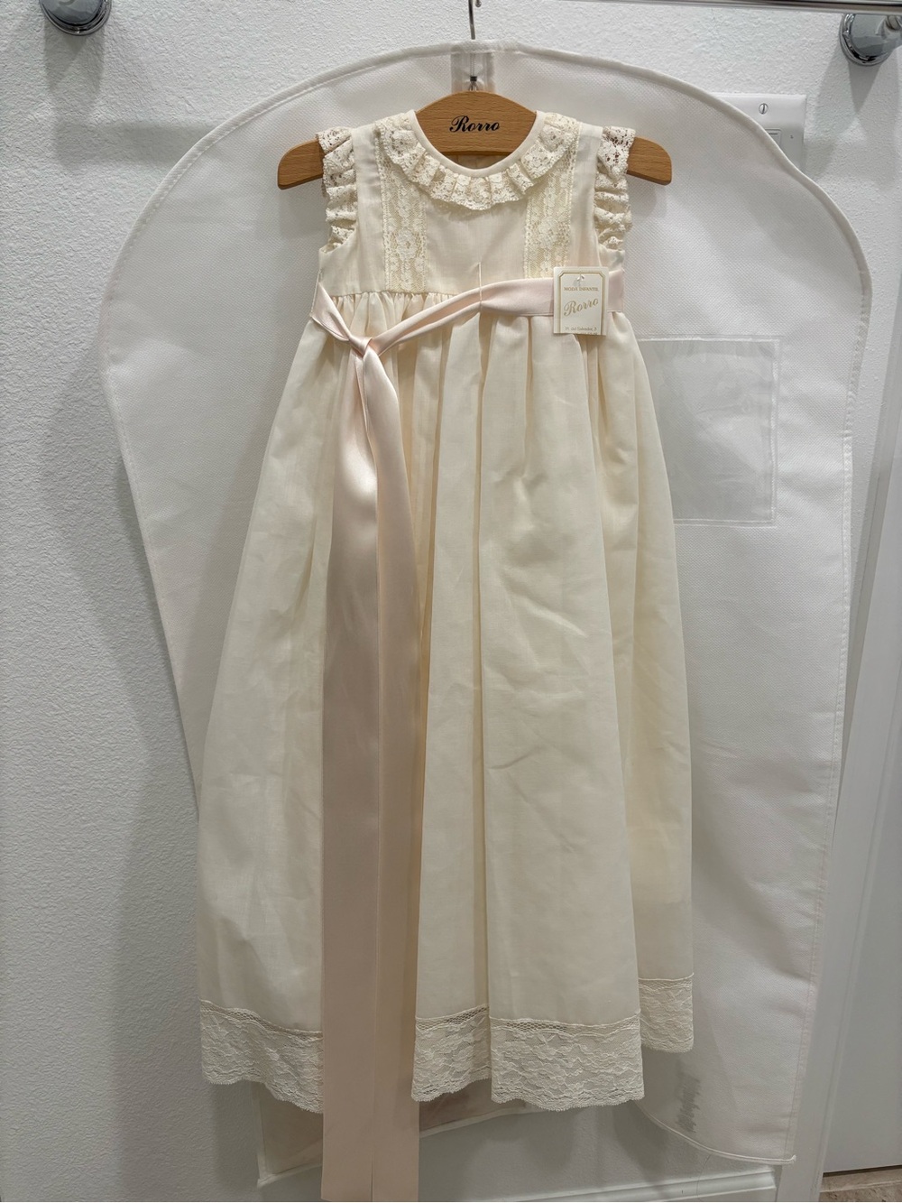 NWT Spanish Heirloom Christening Baptism Dress & Bonnet Set-3 months
